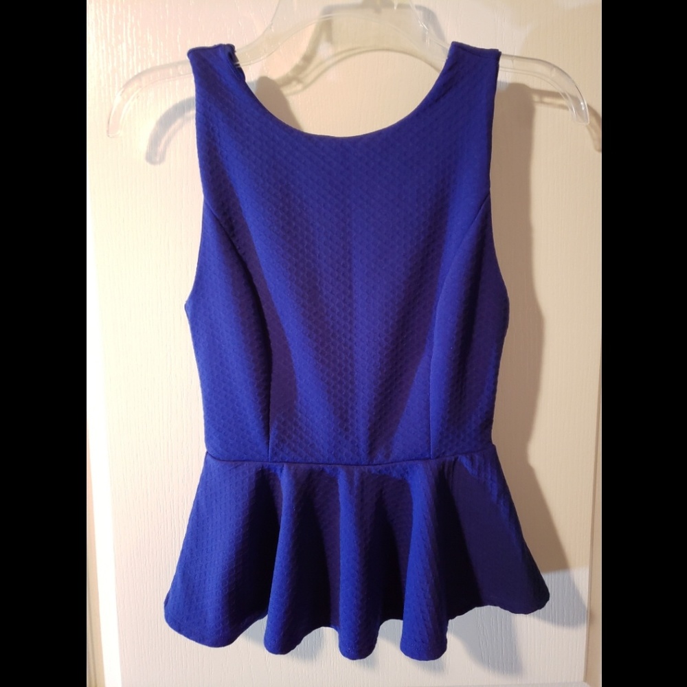 Royal blue crop Blouse